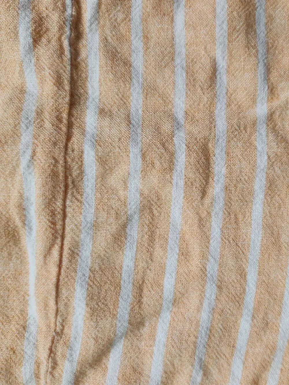 Abound Peach Striped Button-Down Linen Blend Fit & Flare Mini Skirt, Large
